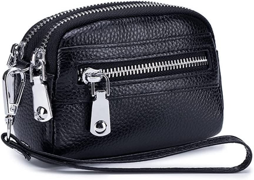 Women's Small PU Leather Wallet with Double Zipper - Slim Credit Card Holder & Coin Purse for Ladies and Girls (14x9x4.5cm) - Perfect for Everyday Use, Travel, and Gift Giving