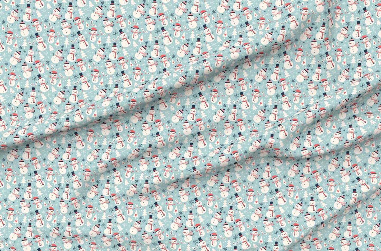 Snowman Christmas Winter Printed Minky Fabric by The Yard - Soft Plush Material for Sewing Baby Blankets, Quilt Backing & Holiday Decorations - Perfect for DIY Crafts, Home Decor & Seasonal Projects