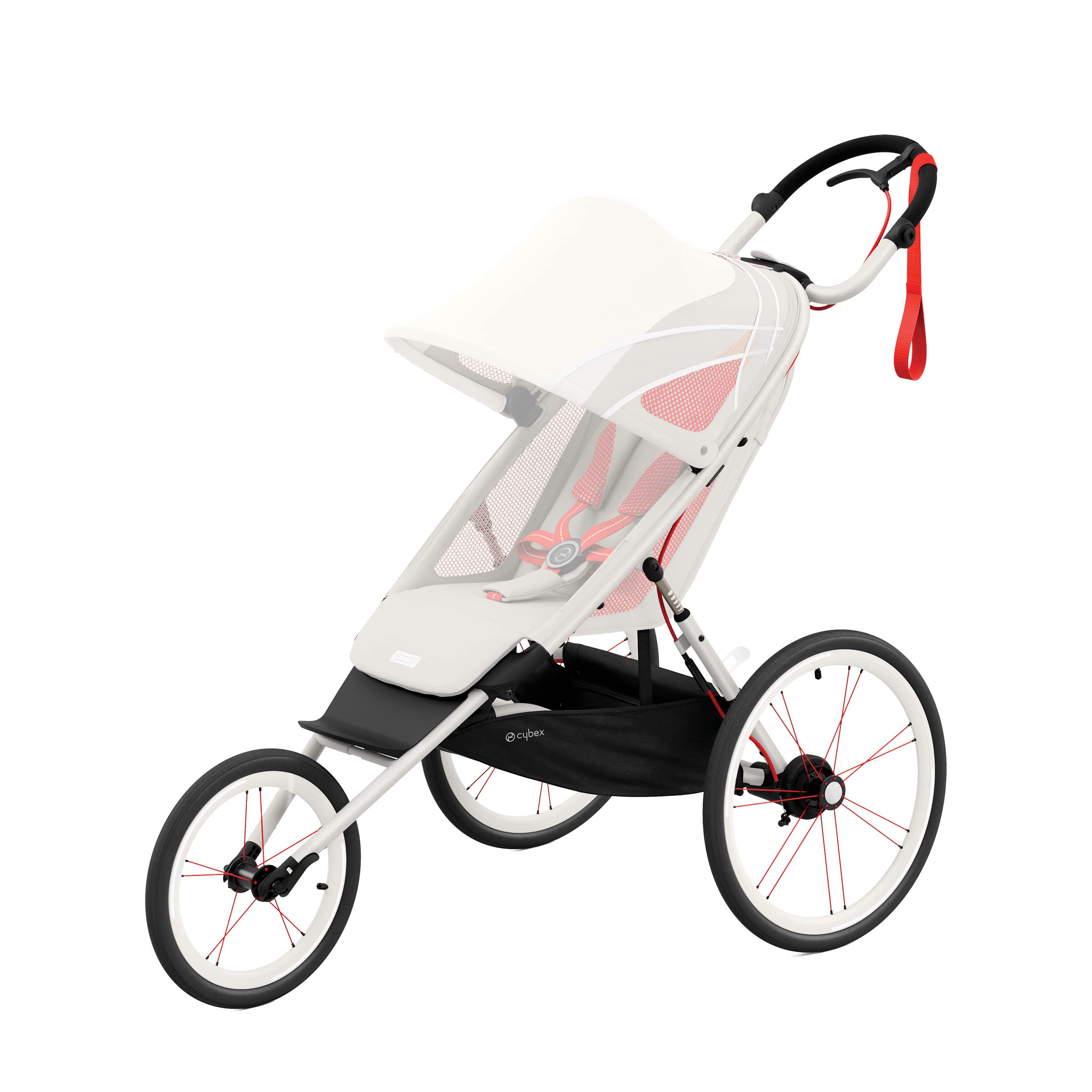 Cybex AVI Jogging Stroller Frame - Lightweight & Durable Baby Stroller in Cream & Orange | Perfect for Running, Walking & Outdoor Adventures with Your Baby