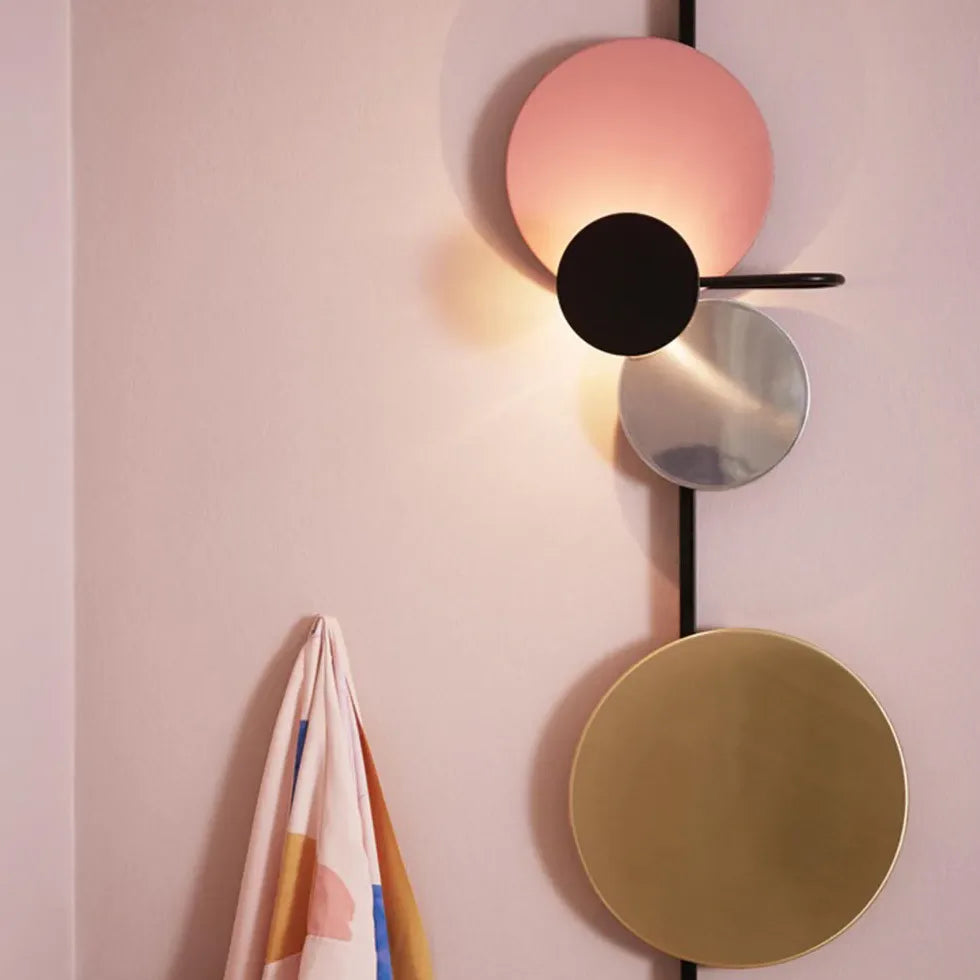 Vintage Round Art Deco Modern Wall Sconces - Elegant Brass Finish LED Wall Lights for Living Room, Bedroom, Hallway & Entryway Lighting Decor