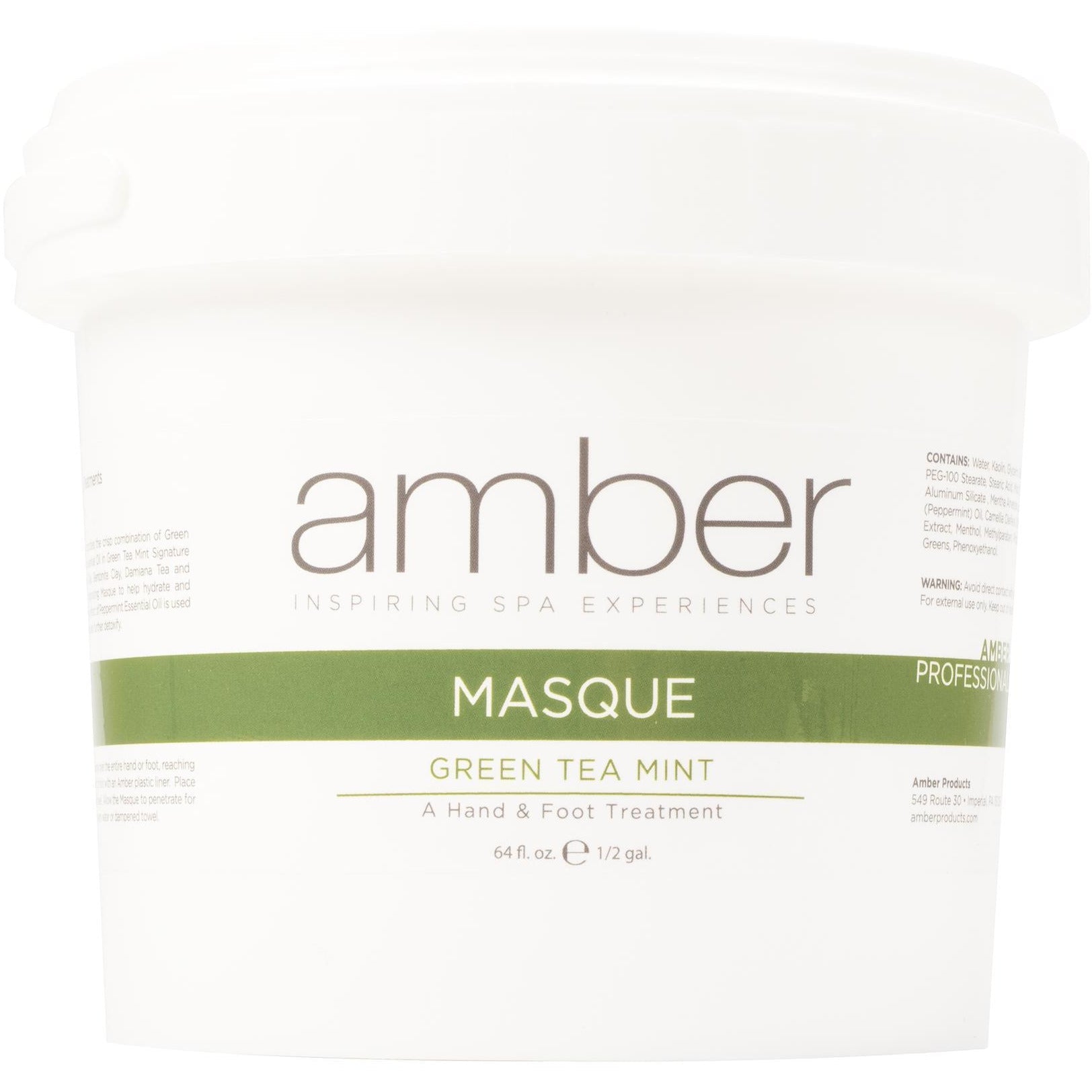 Amber Foot Masque with Green Tea & Mint - 64 oz for Deep Hydration & Exfoliation - Perfect for Spa Nights & At-Home Pedicures