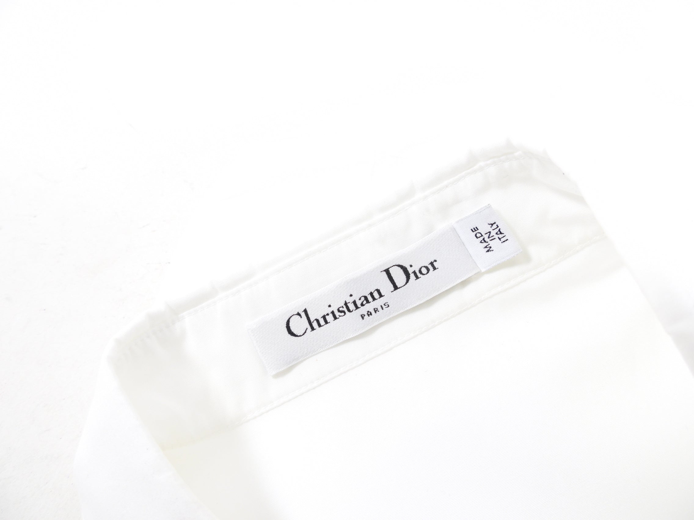 Christian Dior White Collared Tuxedo Bib Shirt Women's Size FR40 / US8 - Elegant Formal Wear for Weddings, Parties & Special Occasions