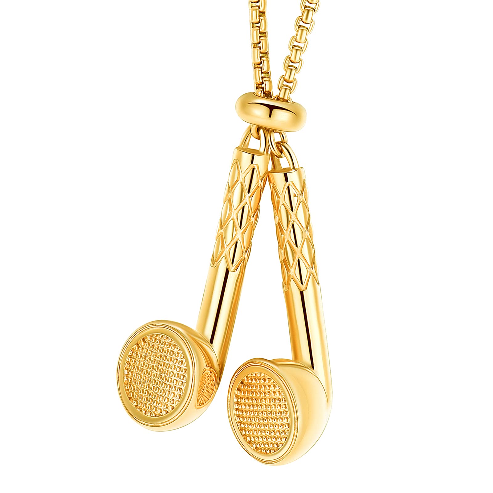IMRSANL Stainless Steel Cremation Jewelry - Headphone Urn Necklace for Ashes, Memorial Keepsake Pendant with Music Theme - Perfect for Remembering Loved Ones, Grieving Process & Memorial Gifts