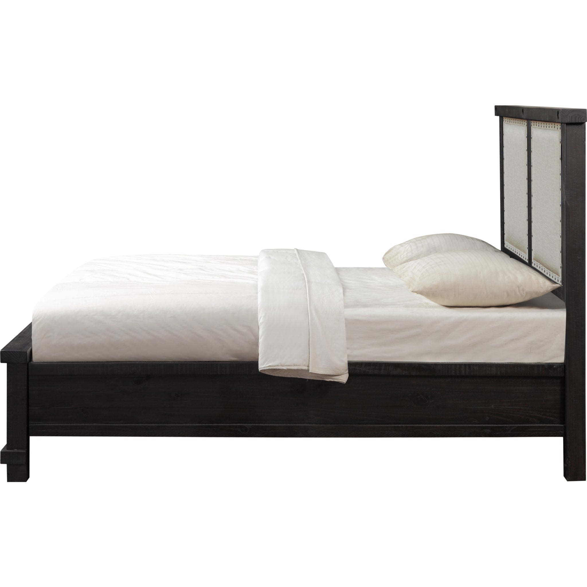 Yosemite Upholstered Footboard Storage Bed in Cafe Brown - Queen Size Platform Bed with Underbed Storage Drawers for Small Space Bedroom Furniture