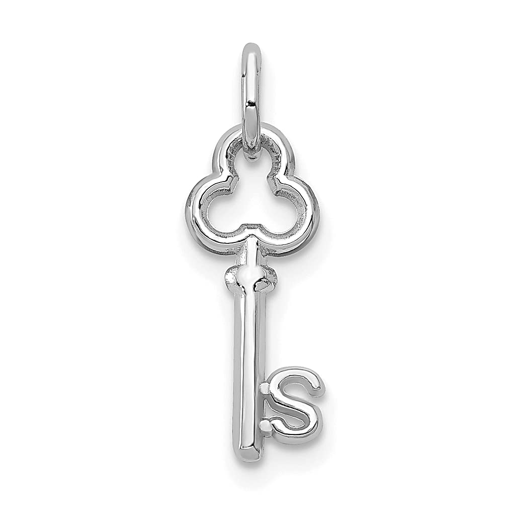 14K White Gold Initial Letter Charm Necklace - Personalized Name Pendant for Women - Elegant Fine Jewelry Gift for Her - Perfect for Birthdays, Anniversaries & Special Occasions