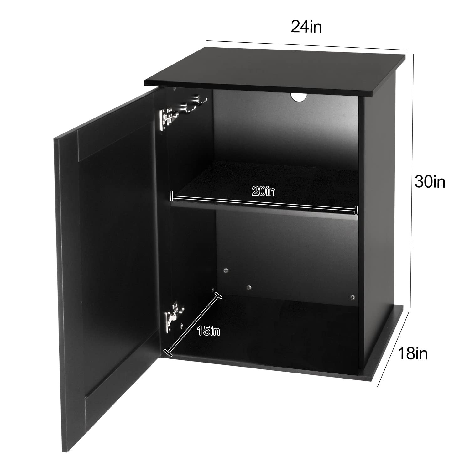 REPTIZOO Wooden Reptile Terrarium Stand with Storage & Adjustable Shelf - 24