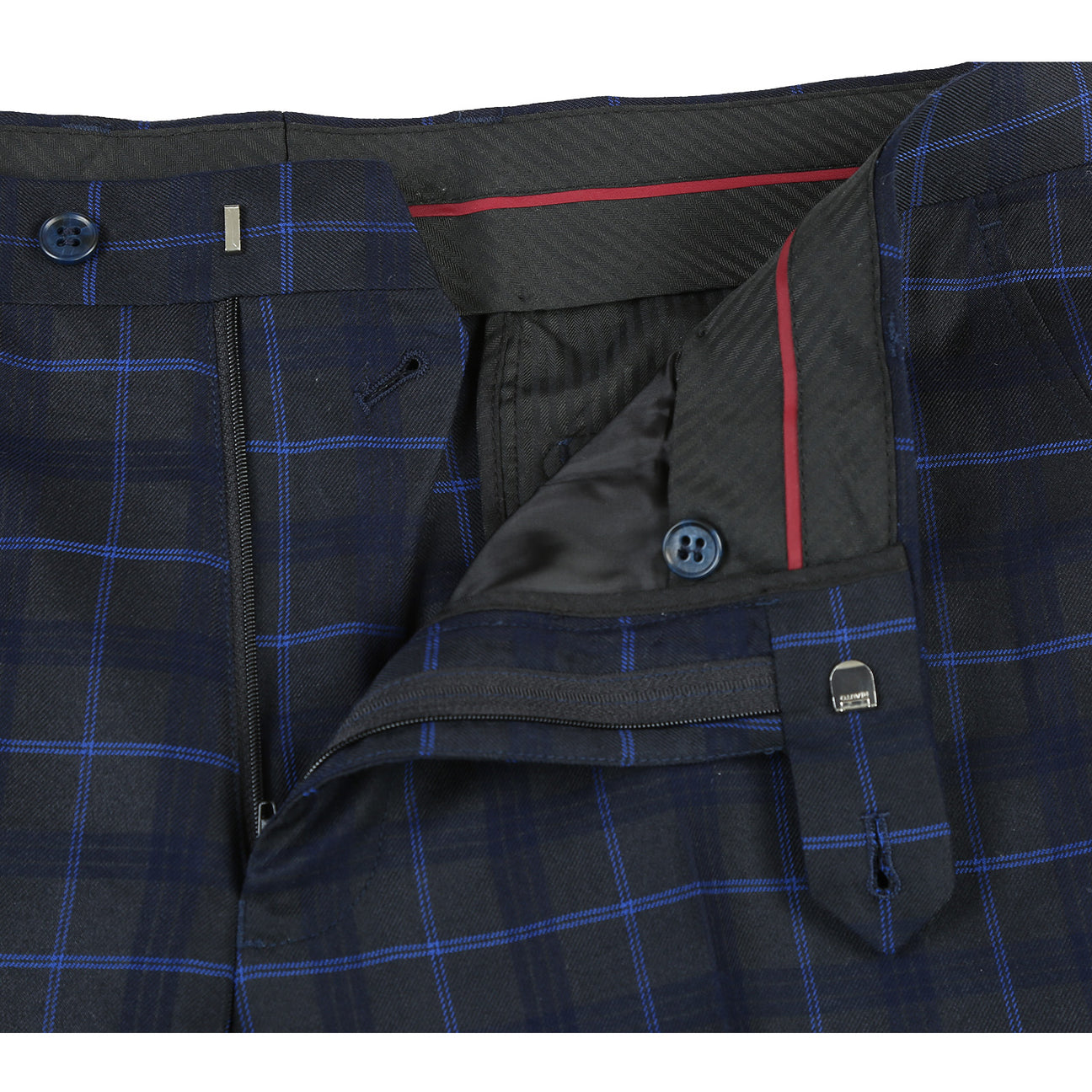Renoir Blue Alessandro Vitello Slim Fit Checked Suit for Men - Blue 293 27 | Business Attire & Formal Events | Office Wear & Wedding Suits