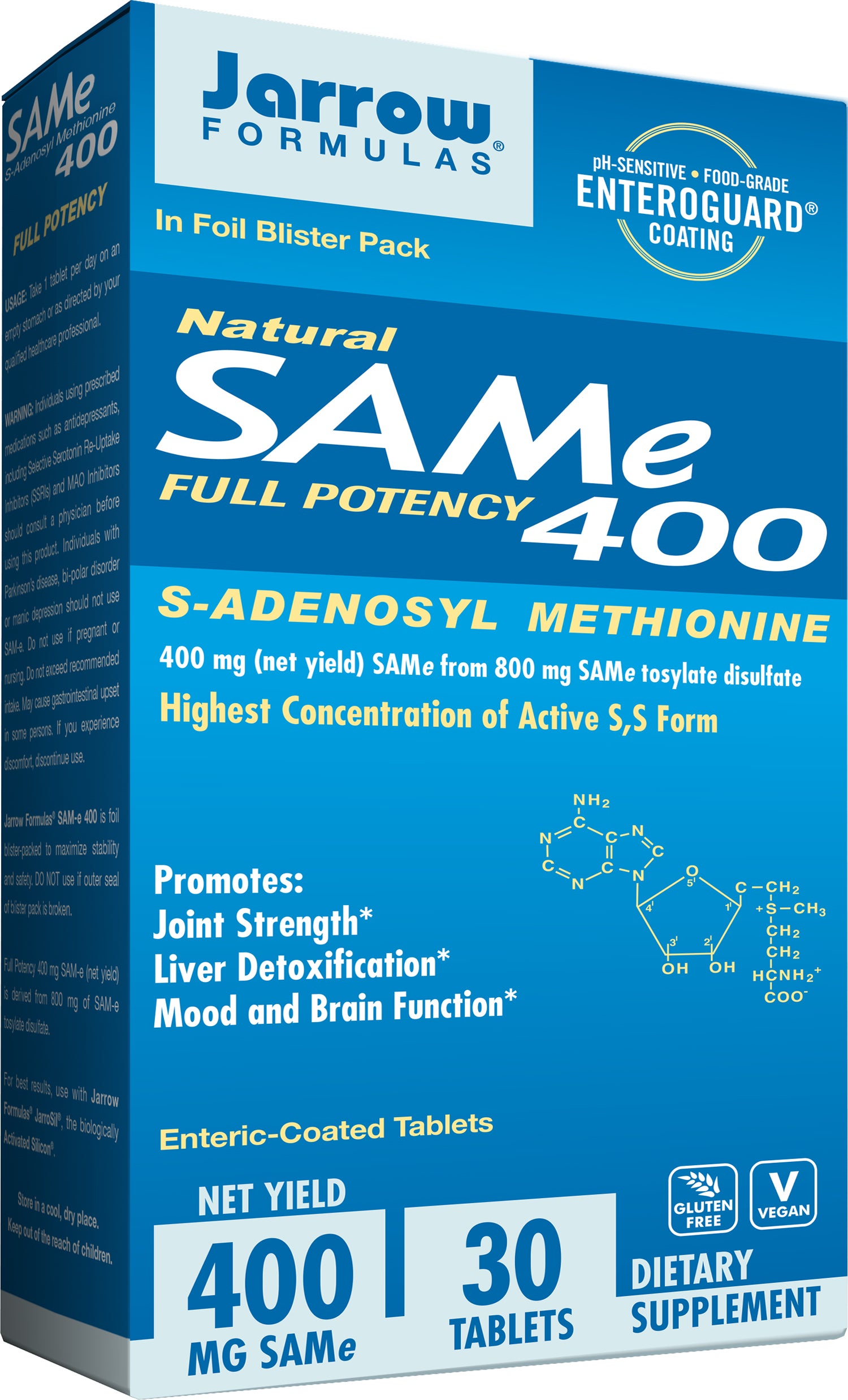 Best SAM-e 400mg Supplement - 30 Tablets for Mood Support, Joint Health & Liver Function | Natural Stress Relief & Wellness Aid