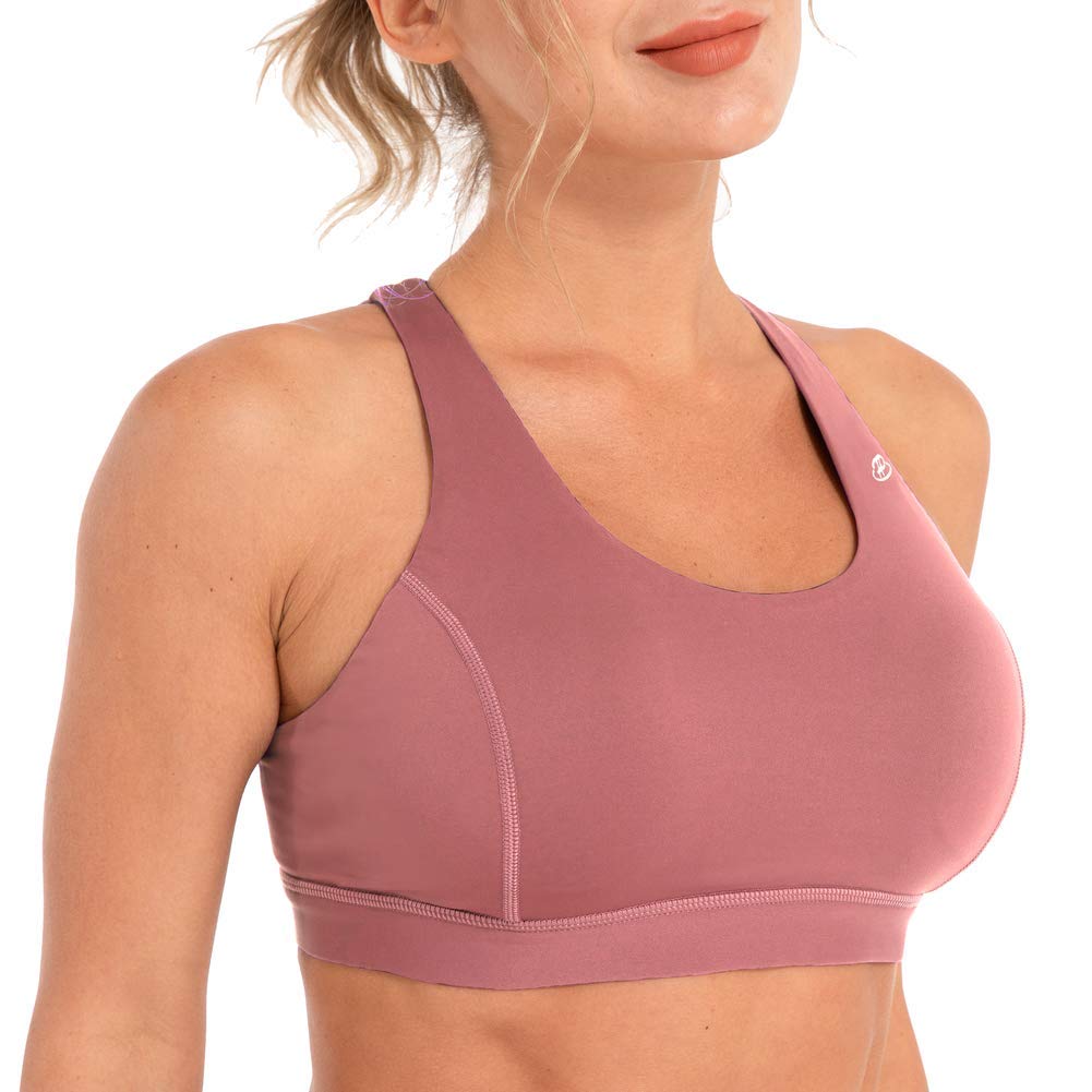 Women's Padded Sports Bras - Low Support Criss Cross Back for Yoga & Workouts