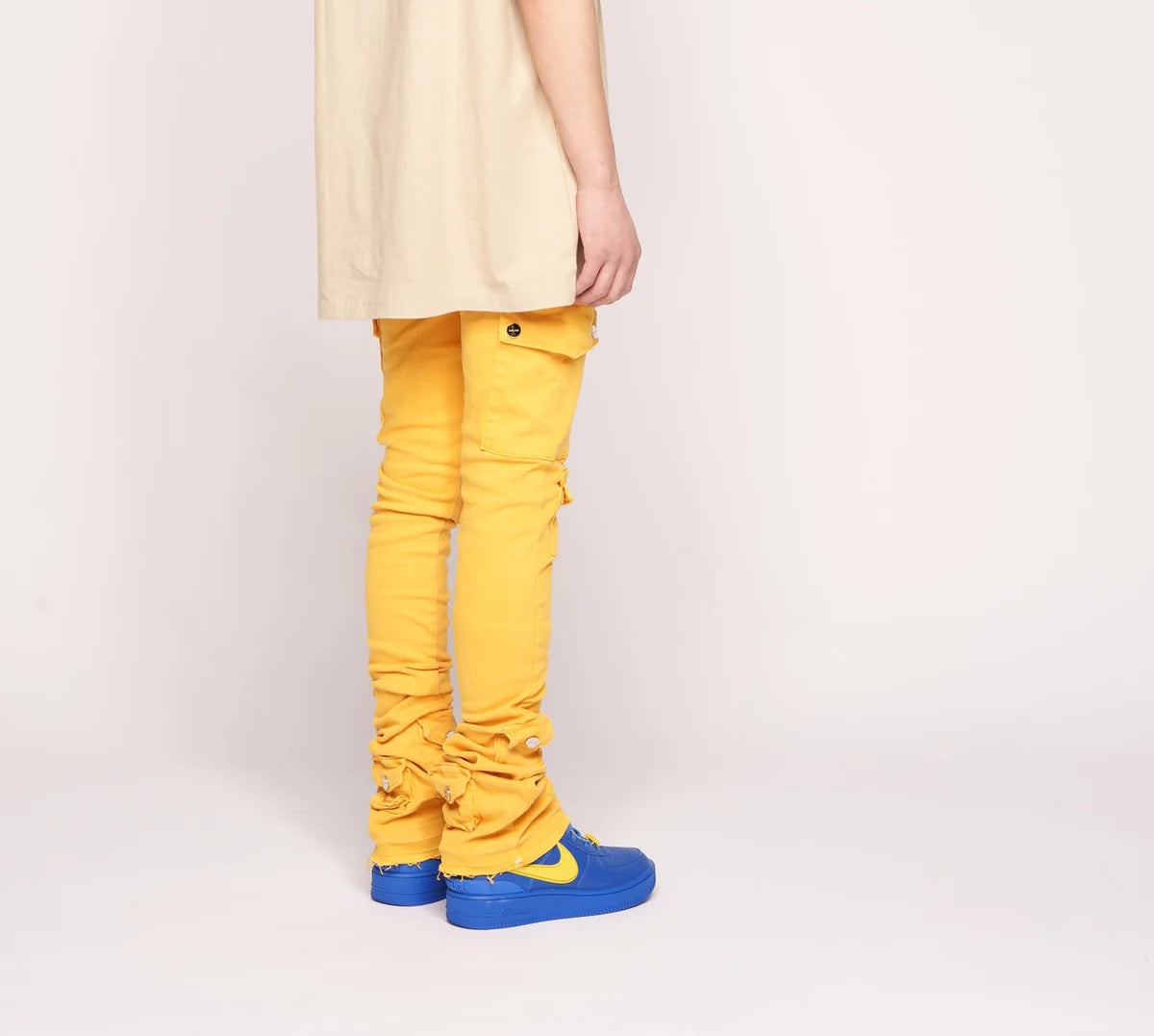 PHEELINGS My Pleasure Cargo Flare Stack Denim Jeans for Women - High Waisted Vintage Style, Perfect for Casual Outfits & Streetwear Fashion
