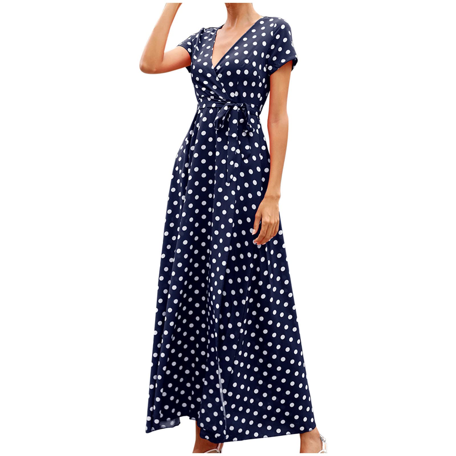 **Women's Summer Floral Sundress - Short Sleeve, Ruffled & Flowy Beach Dress for Casual Outings, Vacations & Outdoor Events**