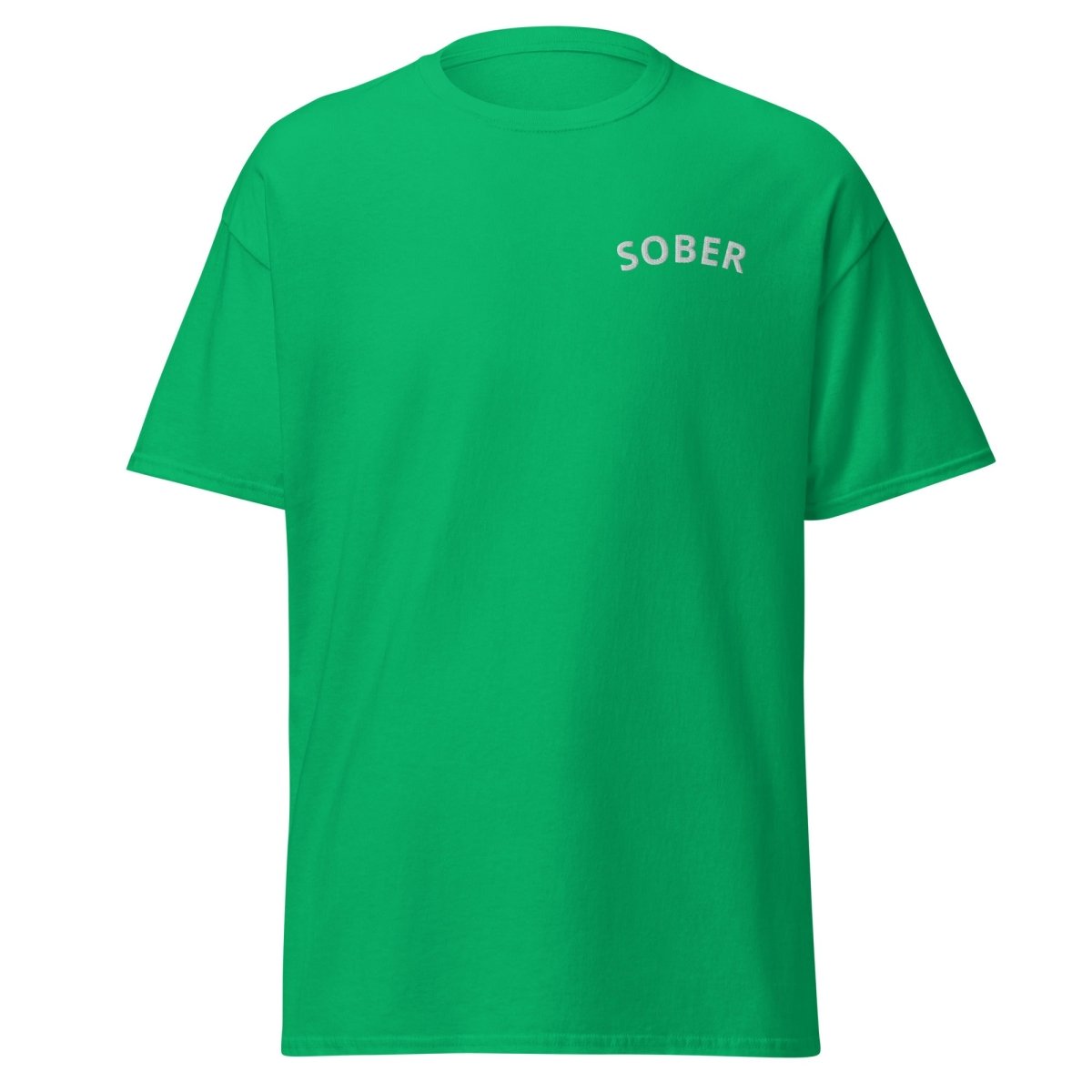 Sober Embroidered Men's Classic T-Shirt | Premium Cotton Casual Tee | Sober Life Apparel for Everyday Wear & Recovery Support
