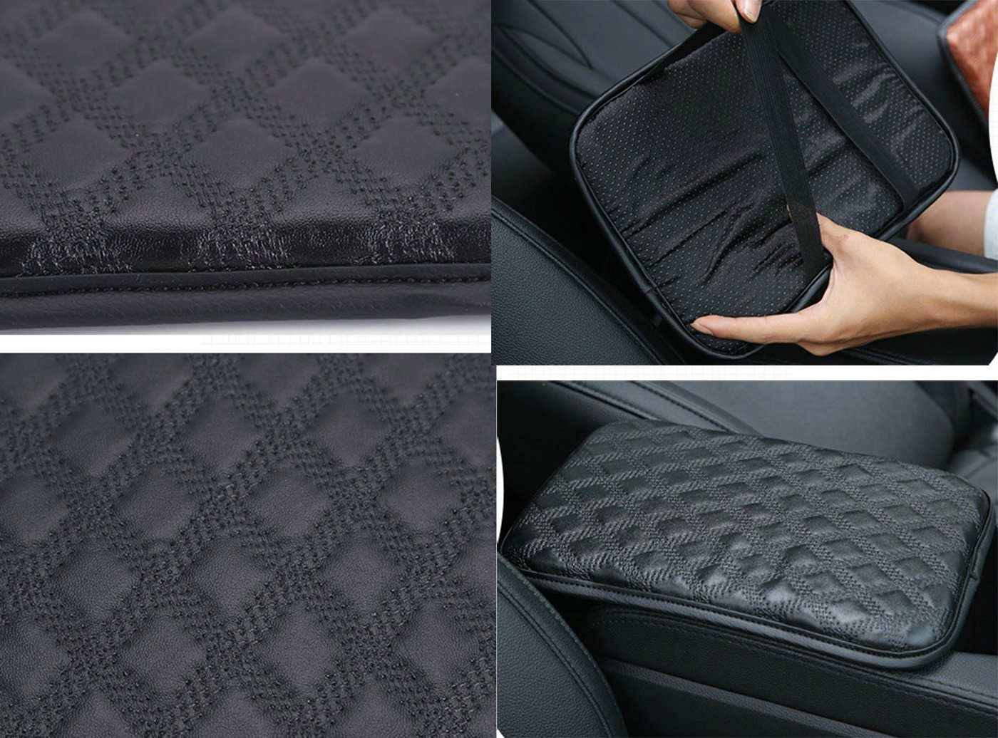 Universal PU Leather Car Center Console Cover Pad - Auto Armrest Cushion Protector for Comfort & Style (Black) | Perfect for Long Drives, Road Trips & Daily Commutes