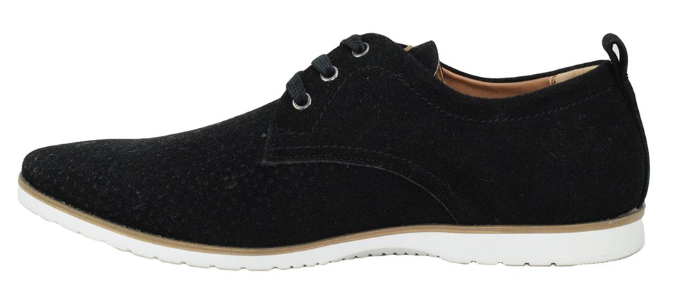 Men's Flat Dress Formal Shoes Lace Up Oxfords - ARIDER ALAN-02 Black Suede Size 7 | Office, Wedding & Business Casual Wear