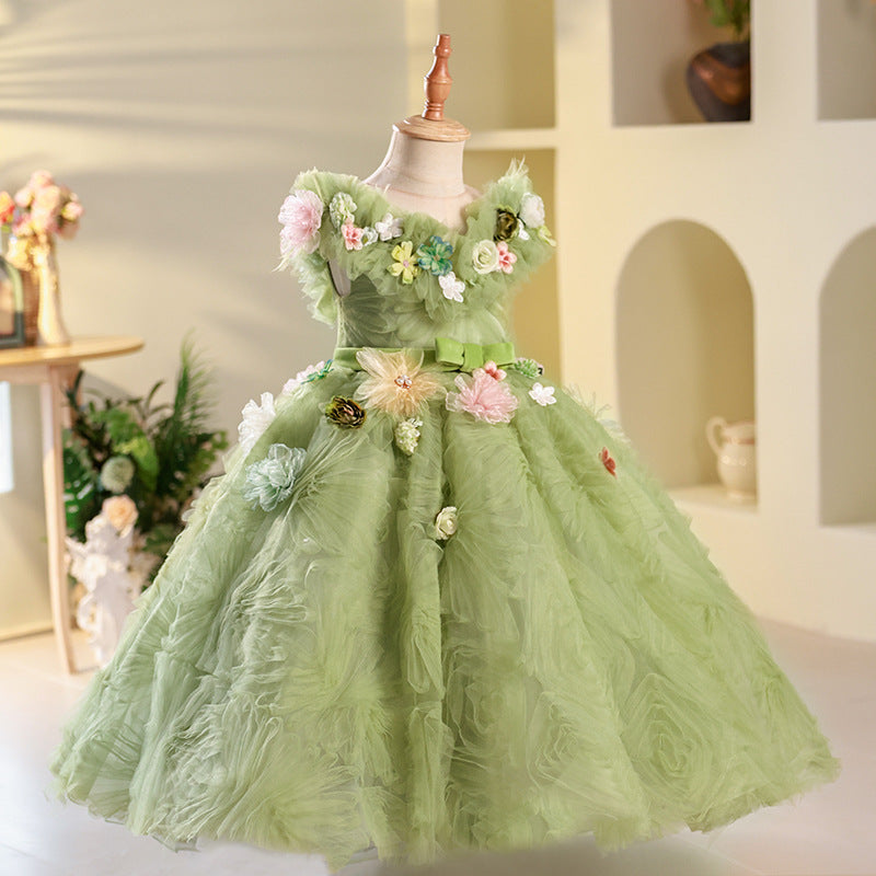Adorable Baby Girl Puffy Beauty Pageant Dress - Toddler Birthday Princess Gown for Special Occasions | Perfect for Pageants, Birthday Parties & Photoshoots