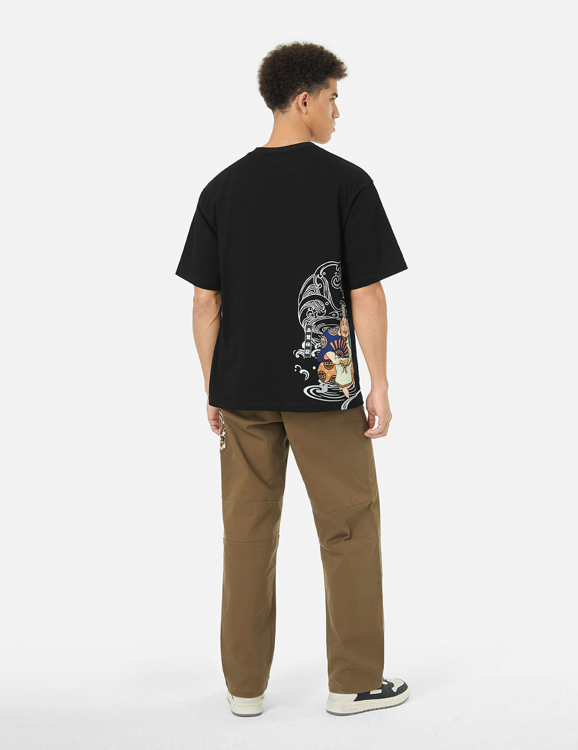 Ebisu Print Relax Fit T-Shirt for Men - Comfortable Casual Cotton Tee for Everyday Wear, Streetwear, and Lounge