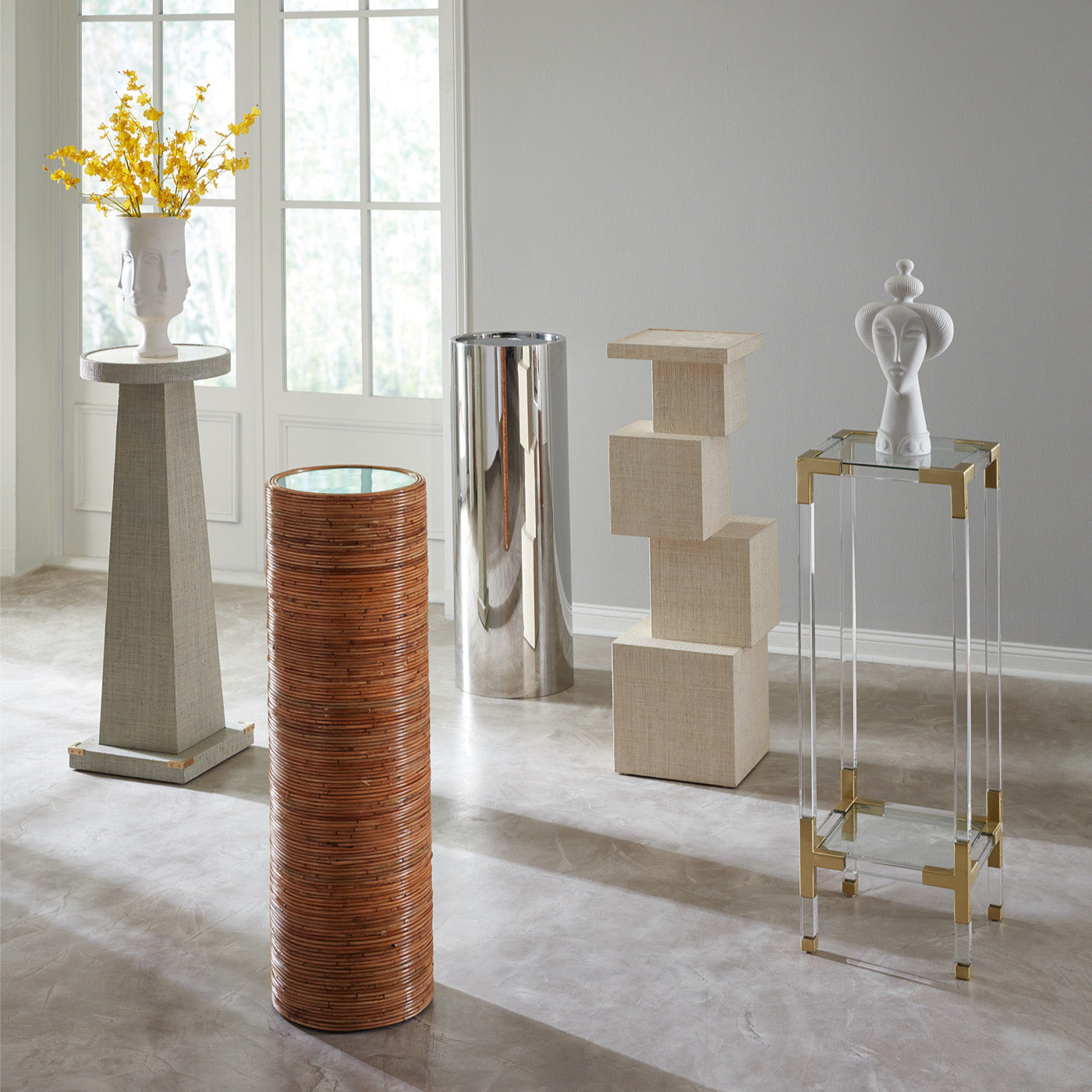 Alphaville Pedestal Stand - Modern Display Base for Home Decor, Retail Merchandising & Art Exhibits | Perfect for Showcasing Sculptures, Vases & Collectibles