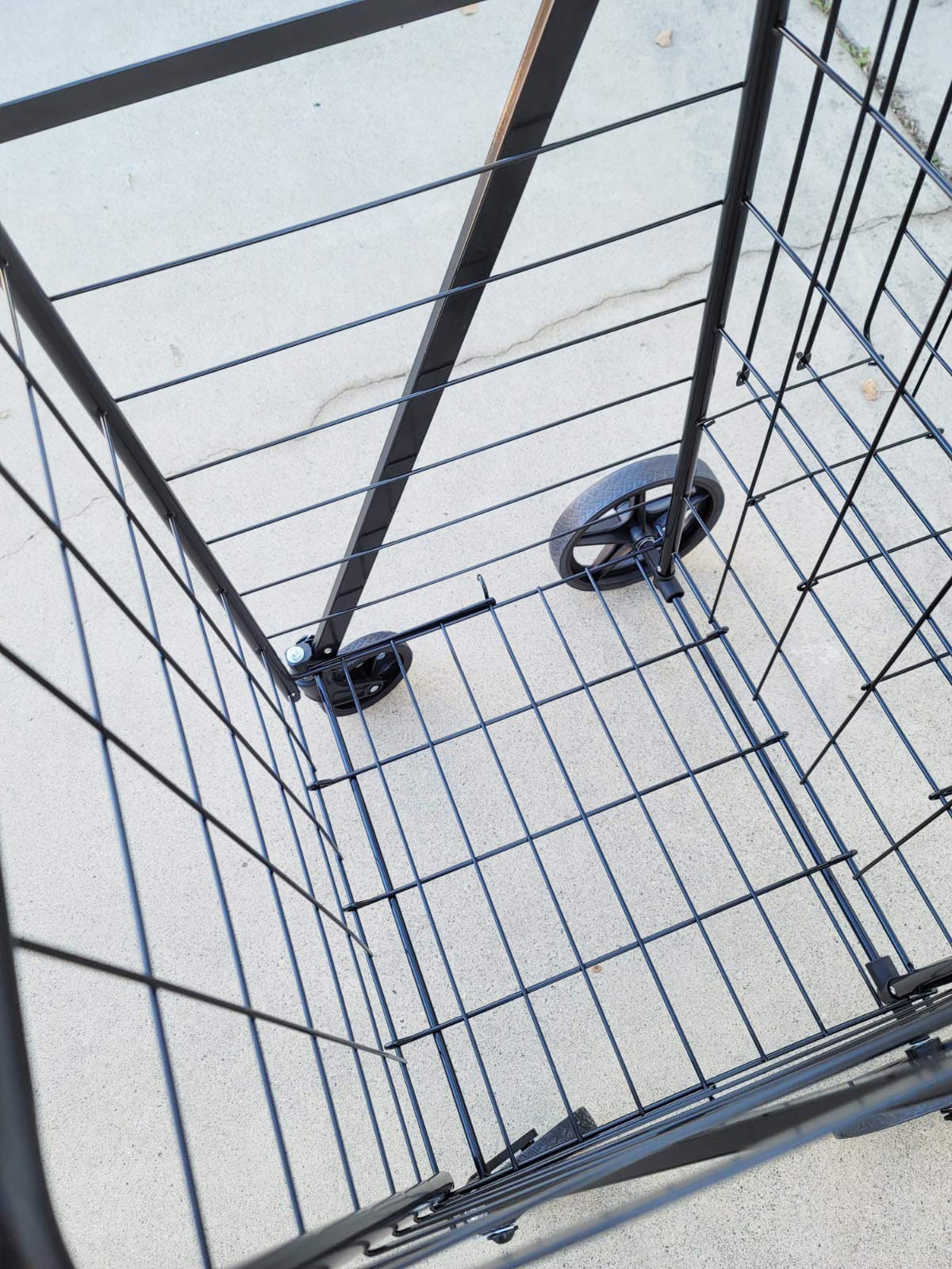 Newly Released Heavy Duty Jumbo Folding Shopping Cart with Double Basket & 360° Swivel Wheels - Perfect for Grocery Shopping, Laundry, and Outdoor Market Trips