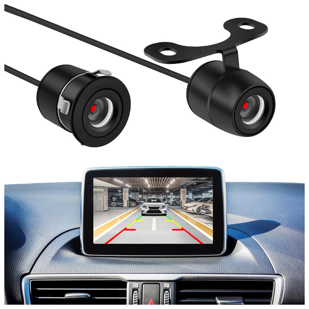 HD 170° Wide Angle Night Vision Backup Camera for Cars, Trucks & SUVs - Front, Side & Rear View Blind Spot Monitor - Waterproof Reverse Camera for Safe Parking & Driving in Low Light