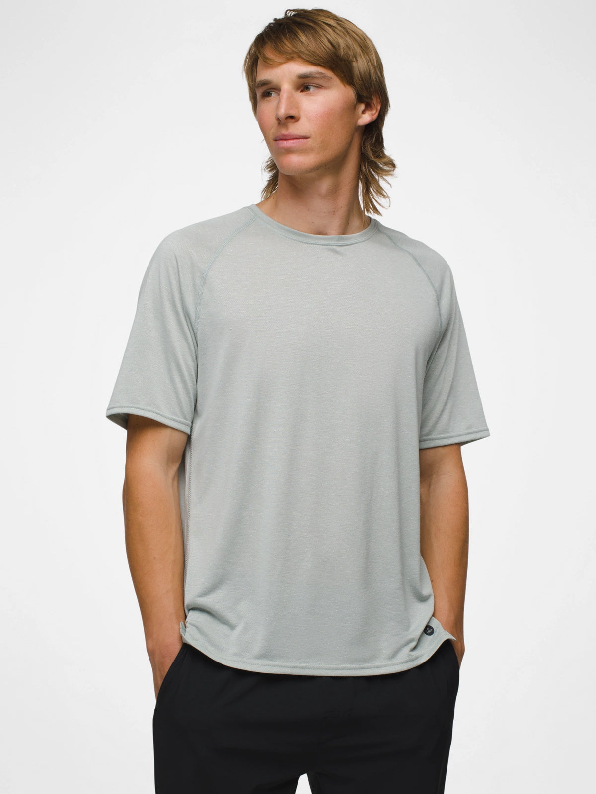 prAna Natural Flow Short Sleeve Crew Neck T-Shirt for Men & Women - Breathable & Comfortable Lunar Color - Perfect for Yoga, Hiking & Outdoor Activities