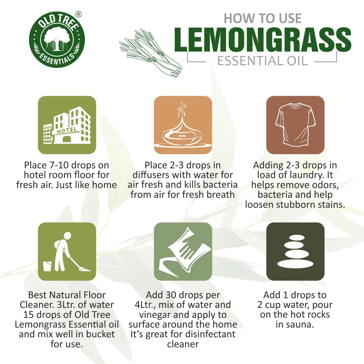 Pure Natural Old Tree Lemongrass Essential Oil 15ml - Undiluted for Skin Care, Hair Growth, Aromatherapy & Insect Repellent - Therapeutic Grade with Glass Dropper - Perfect for Diffusers, Massage & DIY Beauty Products