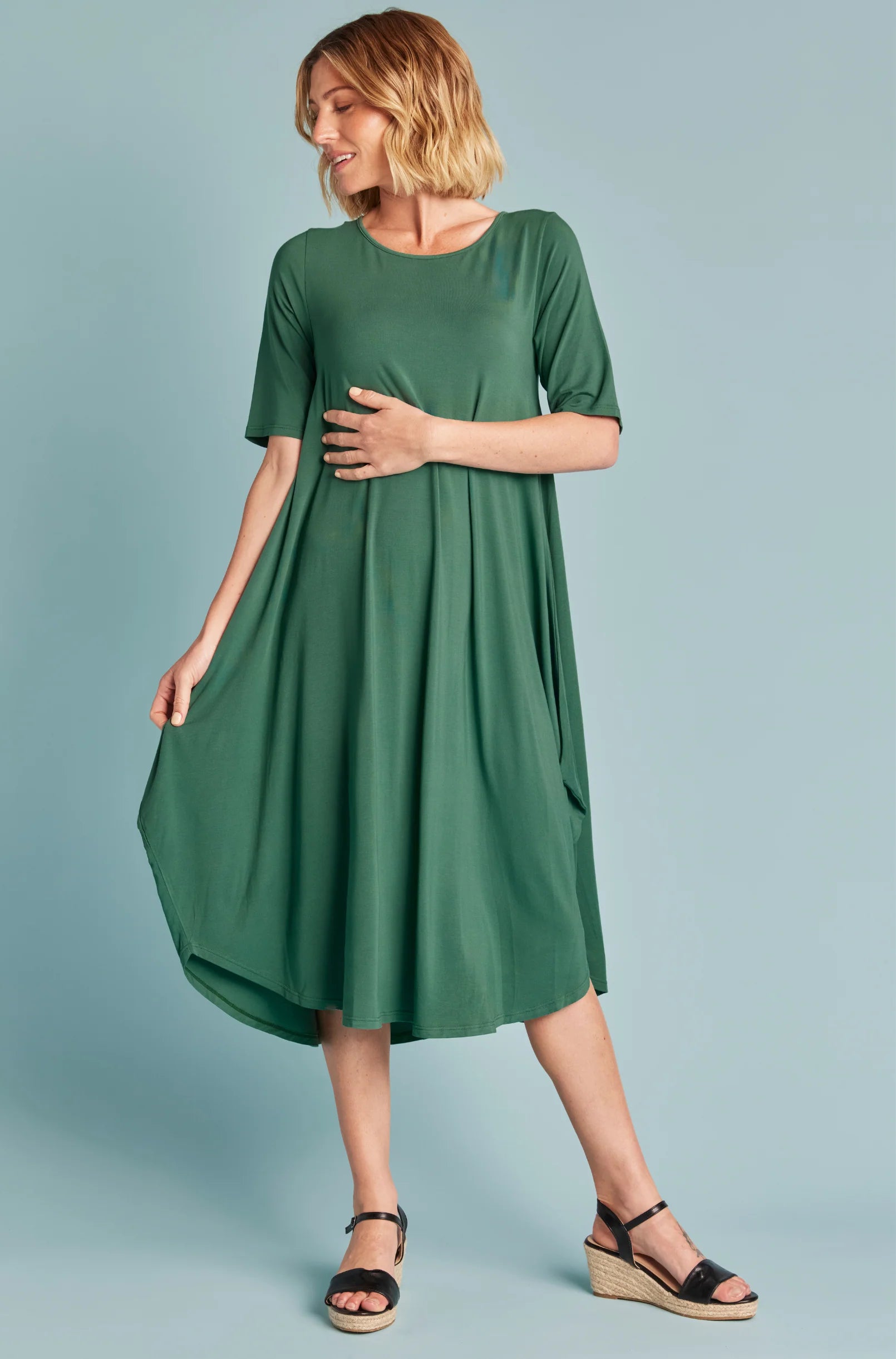 Tani Original Tri Dress Pine - Stylish and Comfortable Women's Dress for Casual Wear, Office, and Outdoor Activities