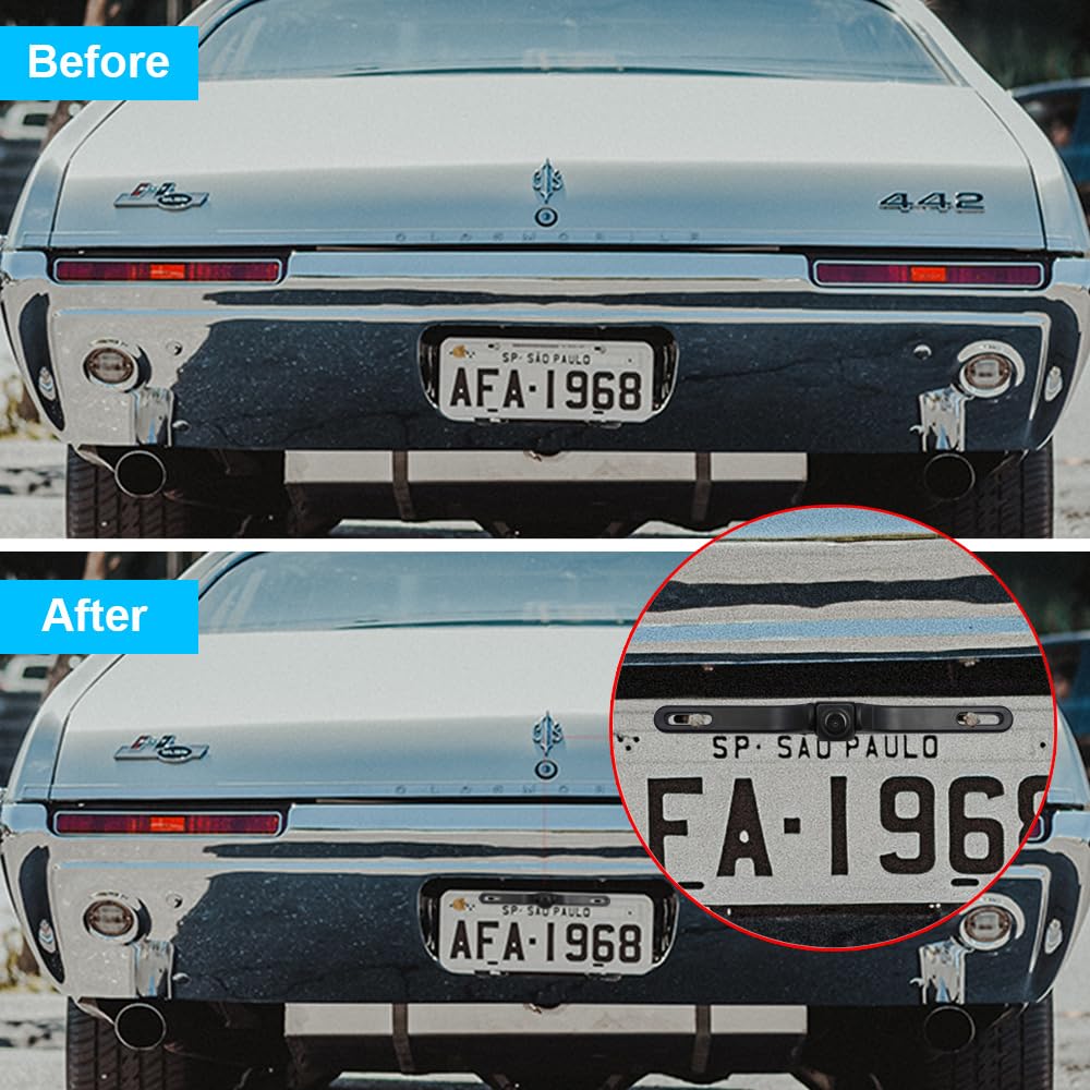 5G WiFi Backup Camera Wireless for Car & Truck - Waterproof Front Rear View License Plate Camera with Phone App | Easy Parking & Reversing Aid