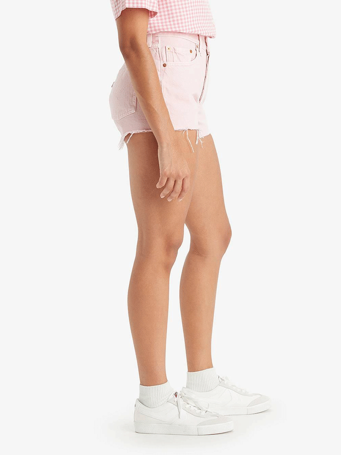 Levi's Women's 501 Original Fit Shorts in Pink | High Waist Denim Shorts for Women | Casual Summer Outfits & Beach Wear