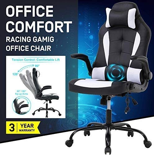 Premium Ergonomic Gaming & Office Chair - High Back PU Leather Executive Chair with Adjustable Height, Lumbar Support & Headrest - Perfect for PC Gaming, Home Office & Workspace Comfort