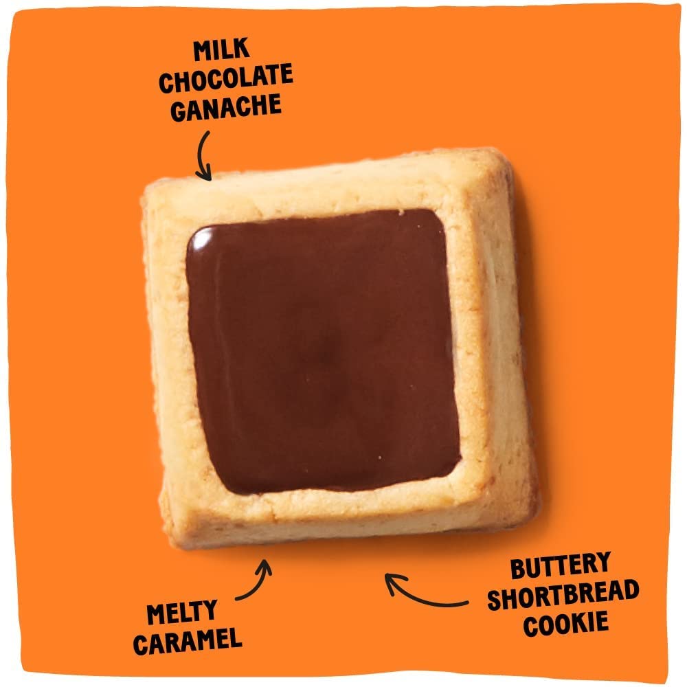 Michel et Augustin French Butter Cookies - Individually Wrapped Milk Chocolate & Caramel Shortbread Cookies (40-Pack) | Bulk Snacks, Gift Box | Perfect for Office Treats, Holiday Gifting & Afternoon Tea