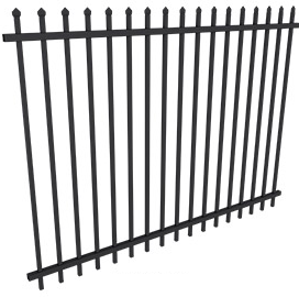 Heavy Duty Black Steel Security Fence Panels with Spear Top - Anti-Climb, Durable & Rustproof for Home, Commercial & Industrial Use