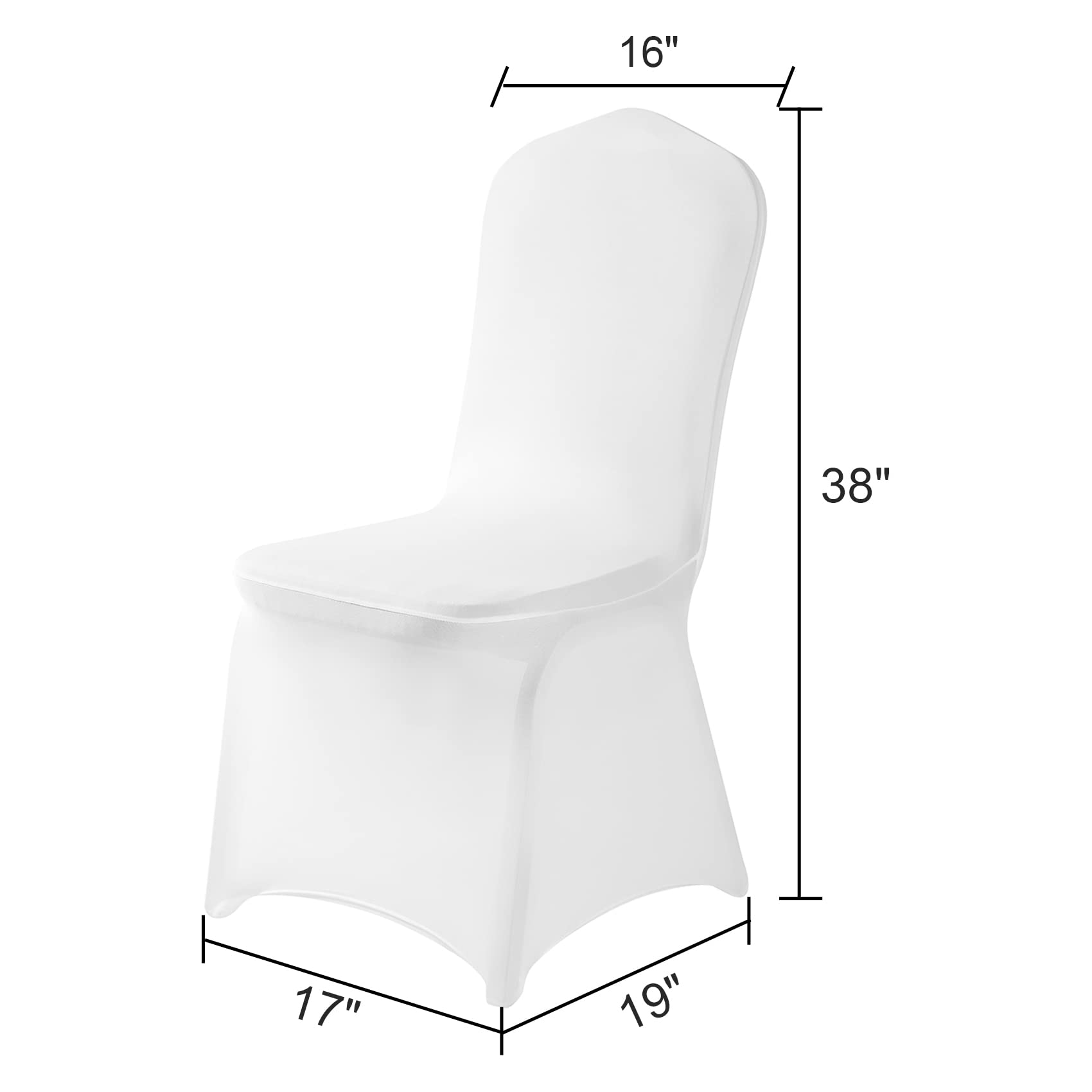 50PCS Stretchable Spandex Chair Covers - Washable Removable Elastic Dining Chair Protectors for Living Room, Party, Banquet, Wedding & Hotel Events (White) - Perfect for Home Decor & Event Seating Arrangements