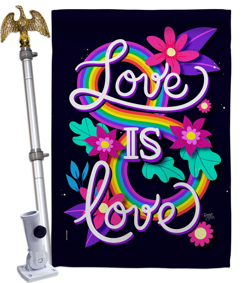 American-Made 28x40 Inch Pride Rainbow LGBT Flag - Eagle Design House & Yard Banner for Gay, Bisexual, Pansexual & Transgender Support - Perfect for Outdoor Decor, Parades & LGBTQ+ Events