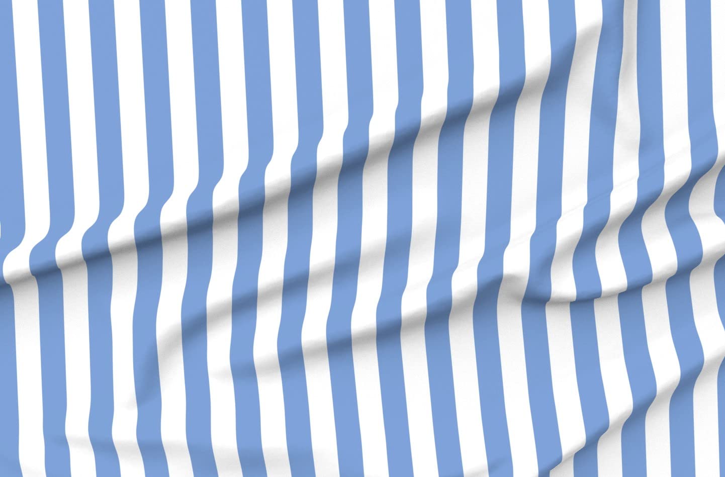 Blue Vertical Stripes Printed Minky Fabric Fat Quarter - Soft Plush Material for Sewing Baby Blankets, Quilt Backing & DIY Projects - Perfect for Nursery Decor, Cuddly Blankets & Crafting