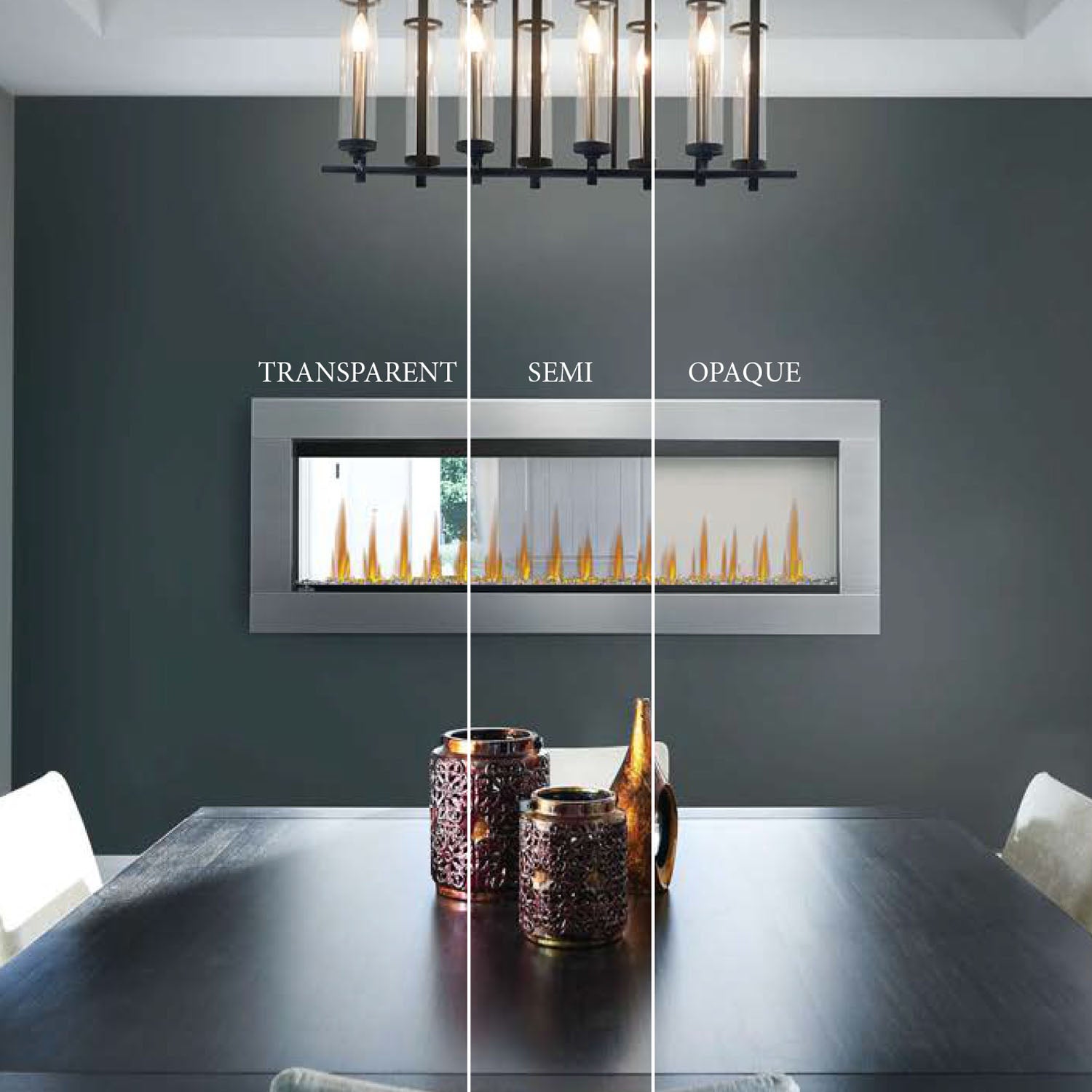 Napoleon Clearion Elite 50-Inch See-Through Electric Fireplace - Modern Heating for Living Room, Bedroom & Office Spaces
