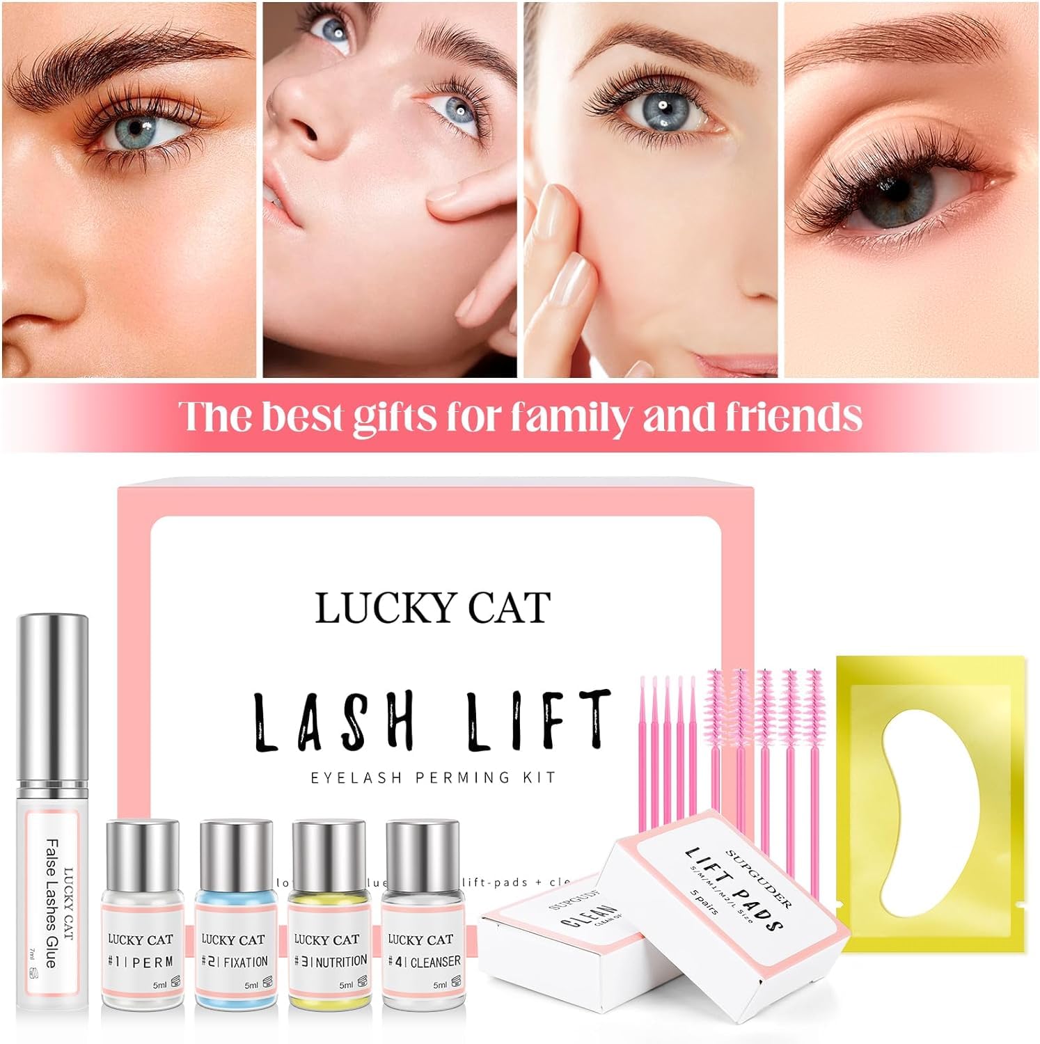 Professional Lash Lift Kit for Salon & Home Use - Eyelash Perming & Curling Kit with Liquid Cils - DIY Eyelash Enhancement for Beautiful, Long-Lasting Curls (Perfect for Bridal Makeup & Special Occasions)