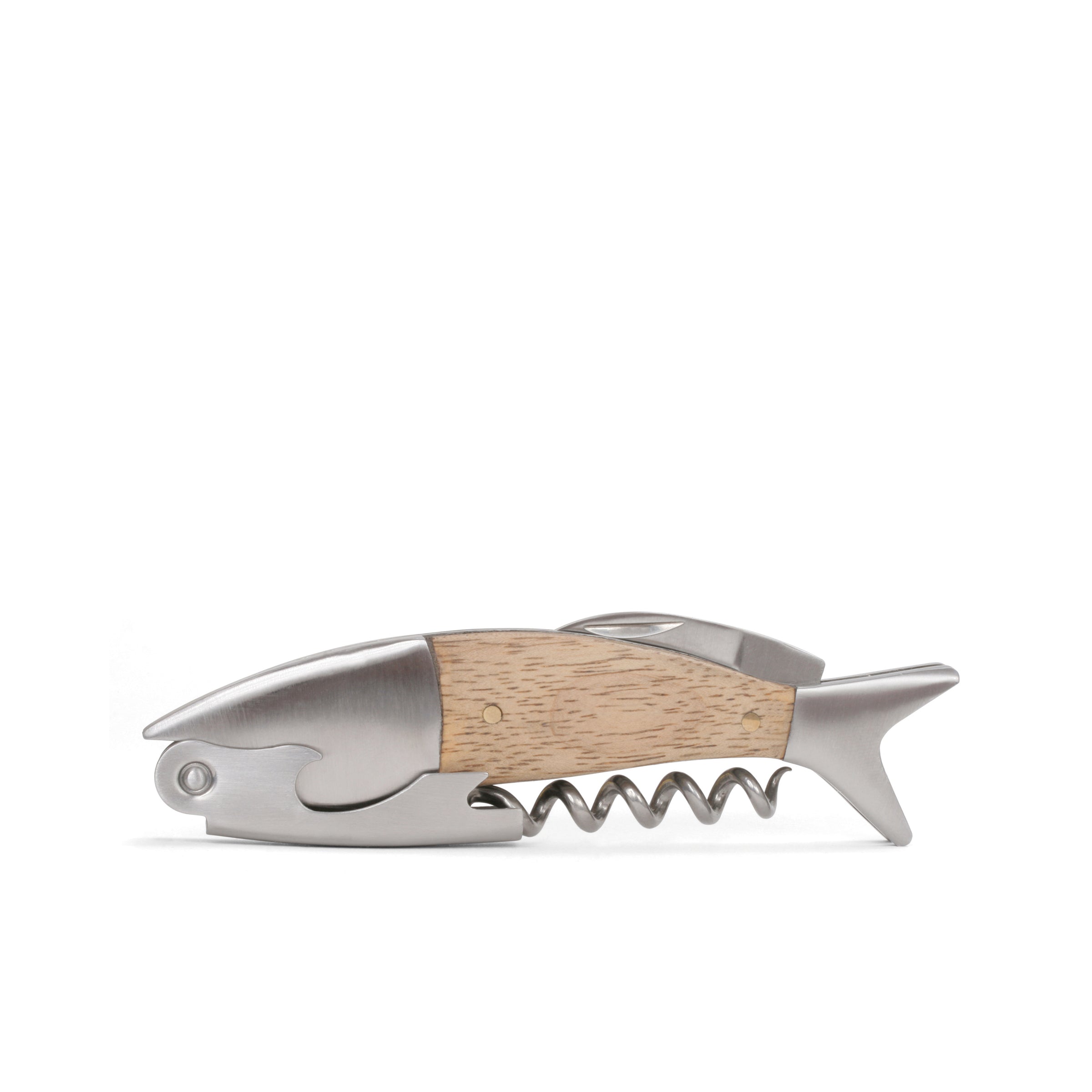 Premium Light Wood Fish Corkscrew - Unique Wine Bottle Opener for Home Bar, Kitchen & Gifts - Perfect for Parties, Weddings & Wine Lovers