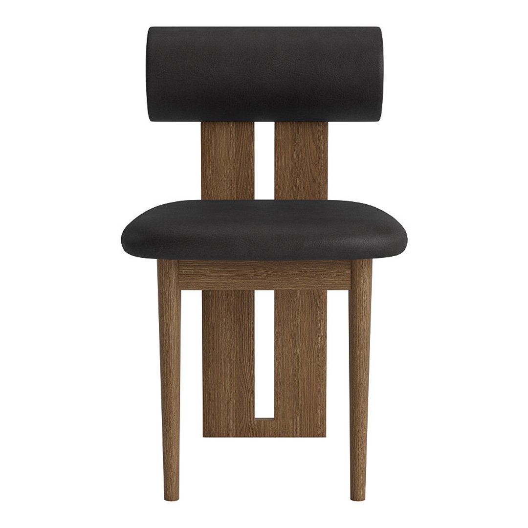 Modern Hippo Side Chair - Sturdy Wooden Accent Chair for Dining Room, Living Room & Office - Comfortable & Stylish Home Decor for Small Spaces