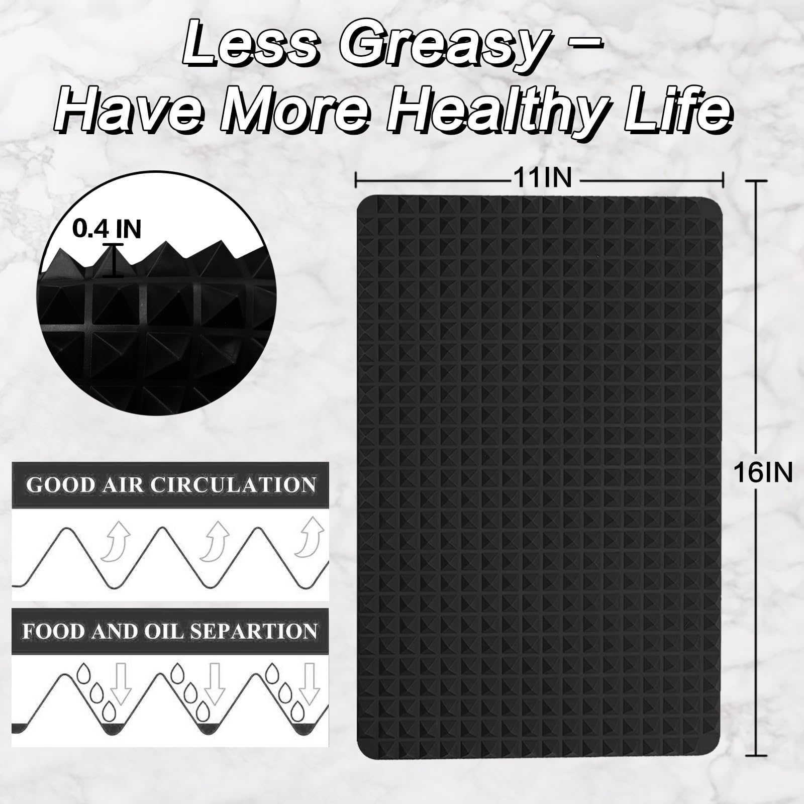 Non-Stick Silicone Baking Mats (2 Pack, 16