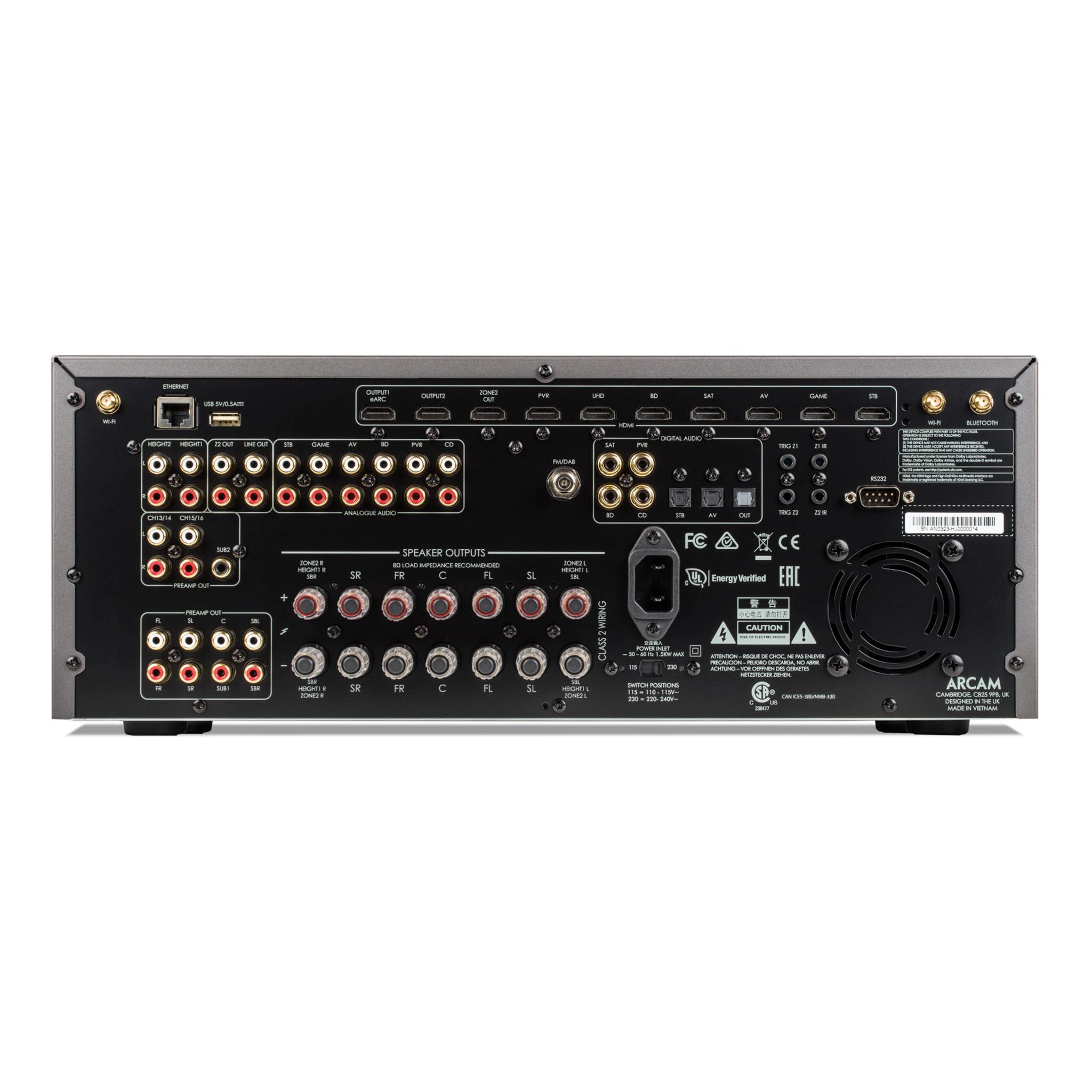 Arcam AVR20 7.2 Channel AV Receiver - High-End Home Theater Audio System for Movies, Music & Gaming