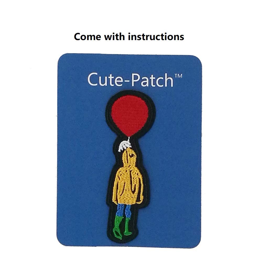 Horror We All Float Down Here Embroidered Iron On Patch - Scary Stephen King IT Inspired Sew-on Badge for Jackets, Backpacks, Hats & DIY Crafts