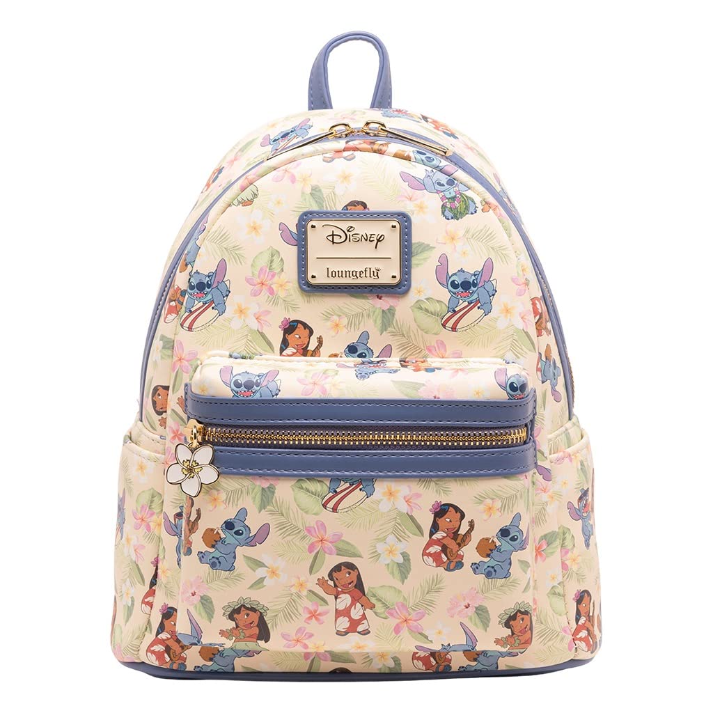 Loungefly Disney Lilo & Stitch Hula Dance Mini Backpack for Women - Cute Hawaiian Themed Crossbody Purse for Disney Fans, Cosplay & Theme Park Outings