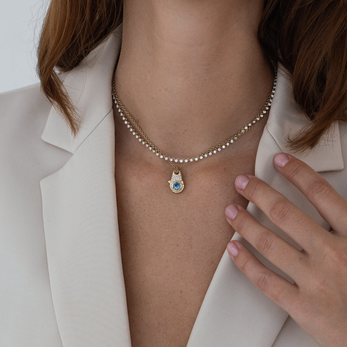 Birthstone Lock Necklace - Personalized Sterling Silver Pendant with 12 Month Gemstones | Perfect Gift for Mom, Daughter, Wife | Birthday, Anniversary, Valentine's Day Jewelry