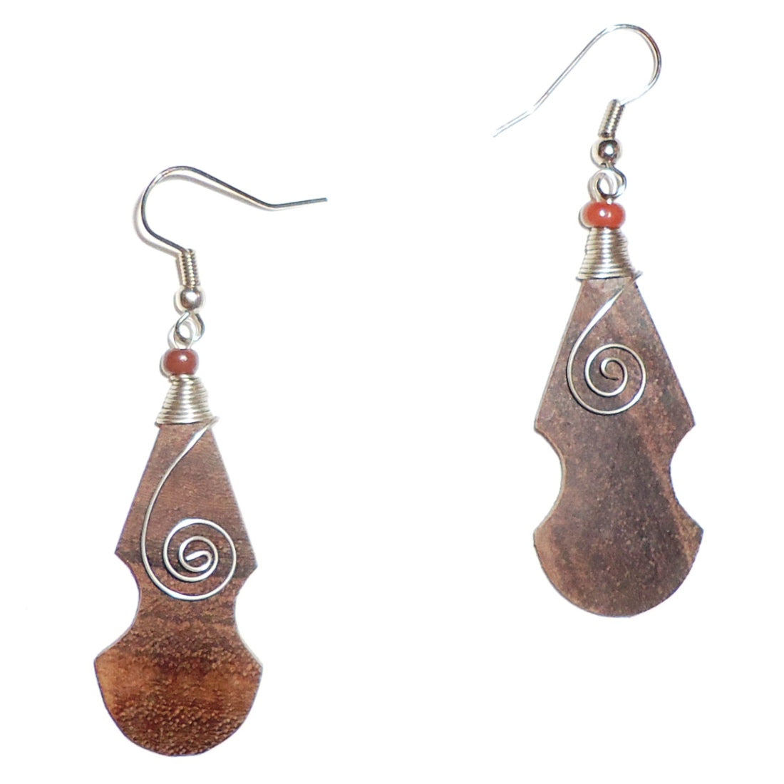 Stylish Ebony Wood Earrings with Stainless Steel Hooks - Perfect for Women's Casual & Formal Occasions