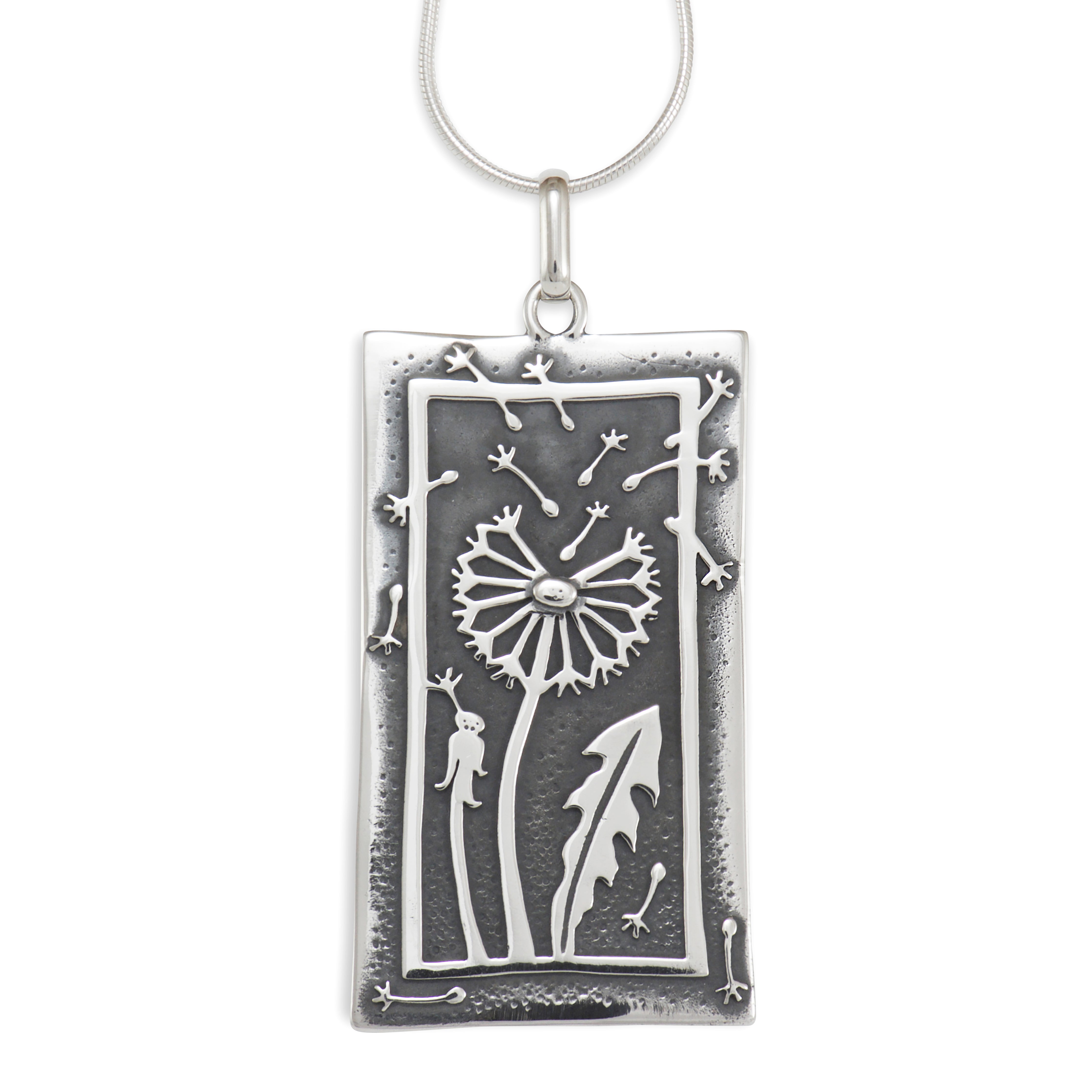 Elegant Dandelion Silver Pendant Necklace for Women - Sterling Silver 925 Floral Jewelry Gift for Birthday, Anniversary & Special Occasions