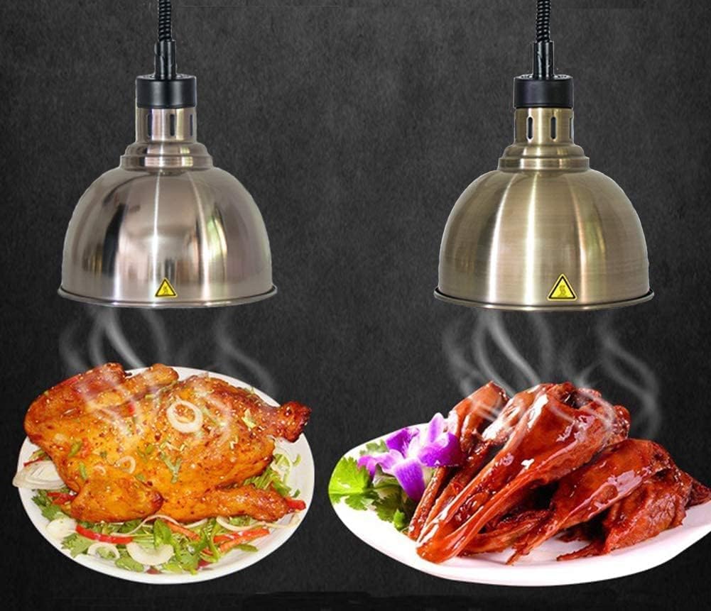 Commercial Food Heat Lamp - Adjustable Telescopic Hanging Heating Light for Restaurants, Buffets & Catering | Bronze Food Warmer Lamp for Keeping Meals Hot at Events, Cafes & Kitchens