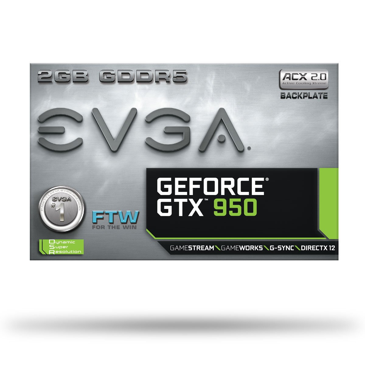EVGA GeForce GTX 950 2GB GDDR5 FTW Gaming Graphics Card with Silent Cooling - 02G-P4-2958-KR | High Performance for 1080p Gaming, Video Editing & VR Ready PC Builds