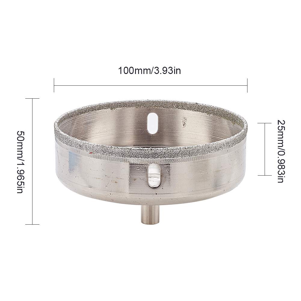 Premium 100mm Diamond Drill Bit - Hollow Core Hole Saw for Glass, Ceramics, Porcelain, Tile & Marble - Auniwaig Diamond Coated Cutting Tool - Perfect for DIY Projects, Home Renovations & Crafting