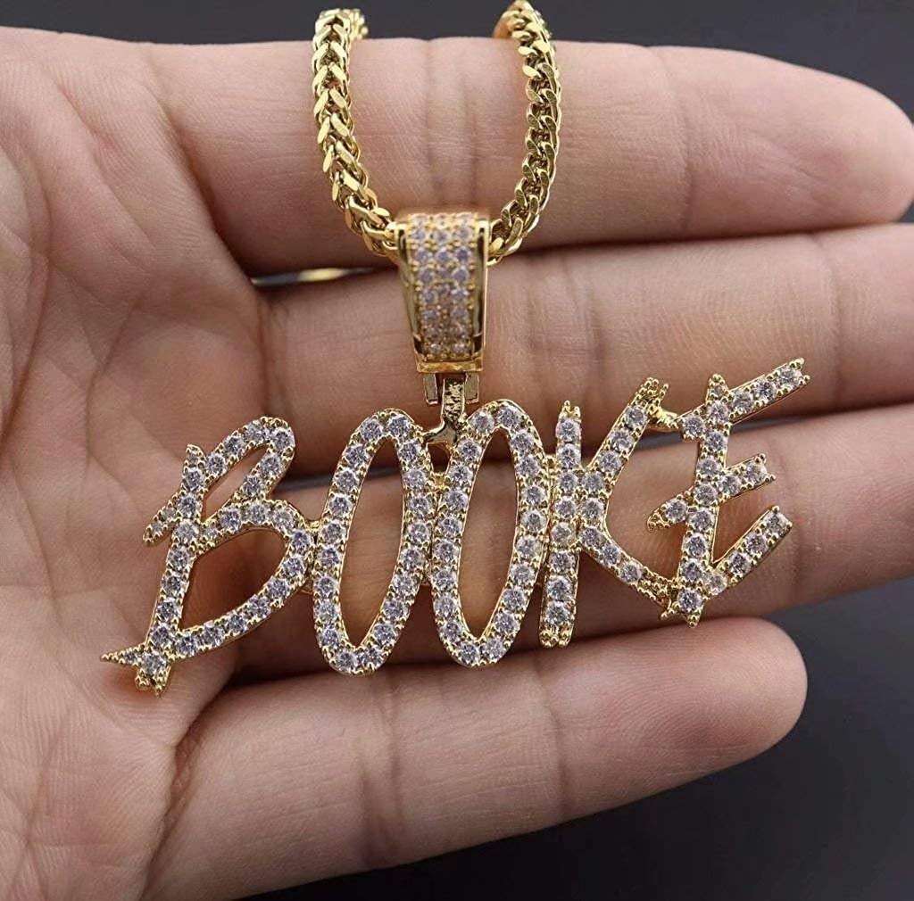 Custom Cursive Name Necklace - Iced Out A-Z Initial Pendant with Diamond Tennis Chain in Silver/Gold for Men & Women | Hip Hop Jewelry Gift for Birthday, Anniversary & Special Occasions