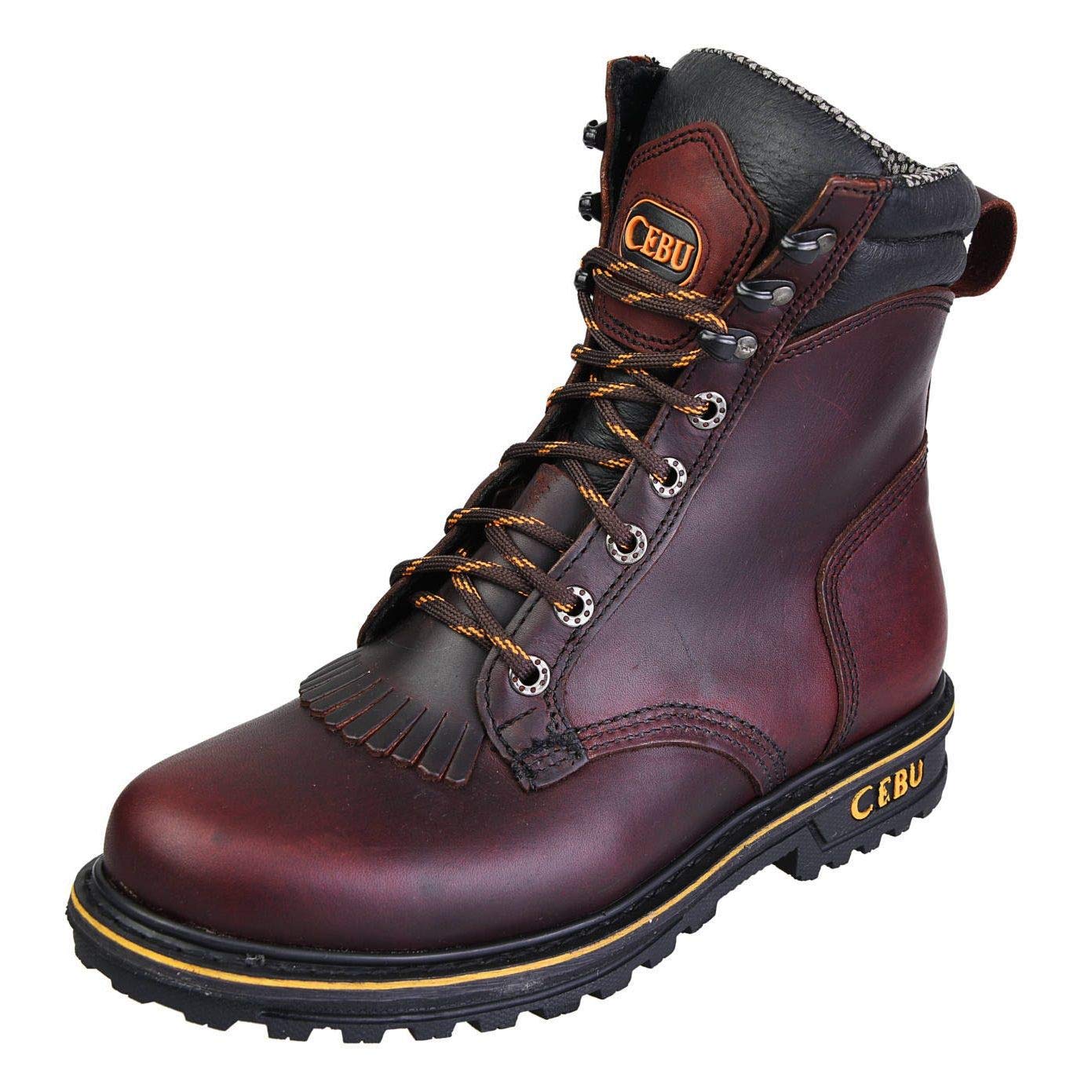 CEBU Men's 8-Inch Laser Safety Work Boots - ANSI Certified Steel Toe Protection for Construction & Industrial Workplaces
